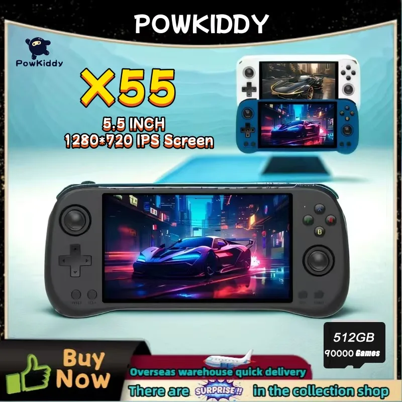 Gaming Console X55 - Consola de juegos portátil POWKIDDY X55