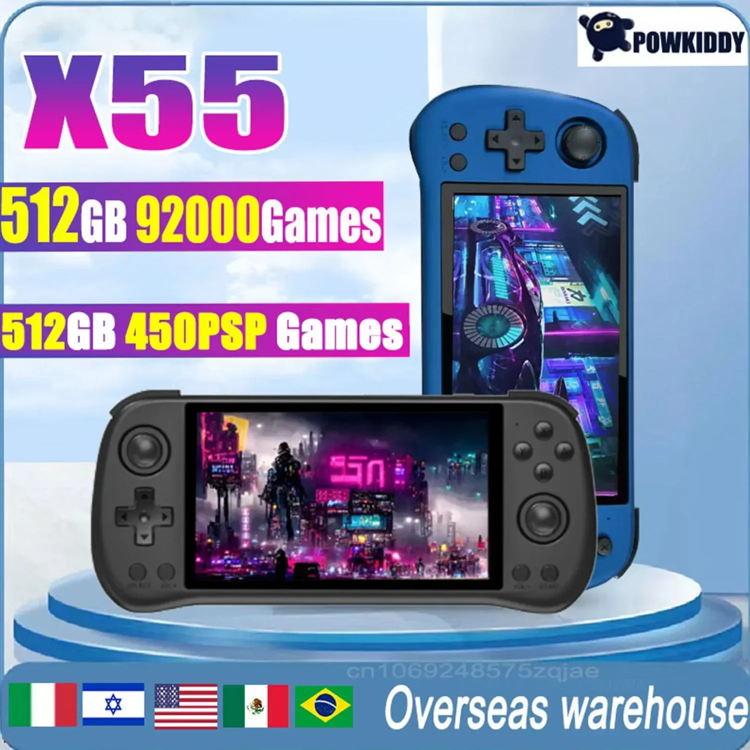 POWKIDDY-consola de juegos por - Gaming Console X55 reseña y precio