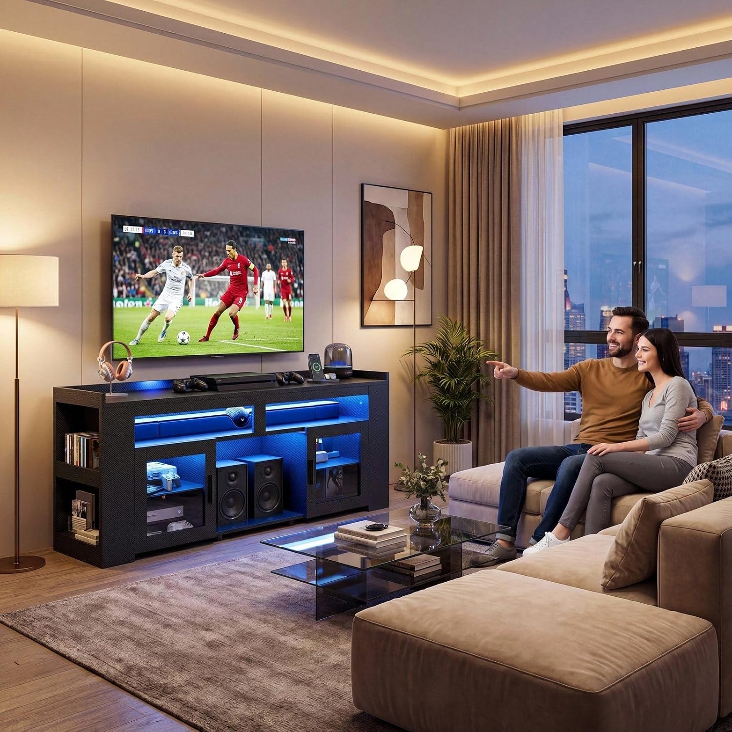 Soporte para TV con Estación d - Gaming Console Tv Stand reseña y precio
