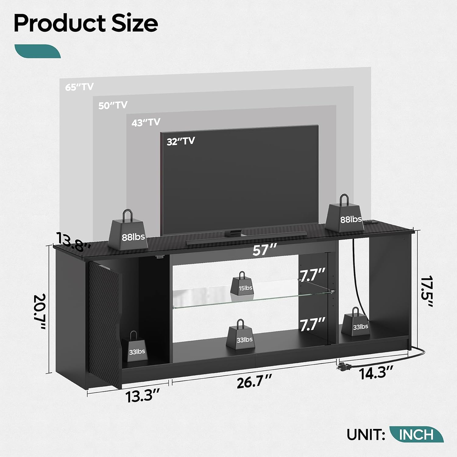 Soporte para TV con tomacorrie - Gaming Console Tv Stand reseña y precio