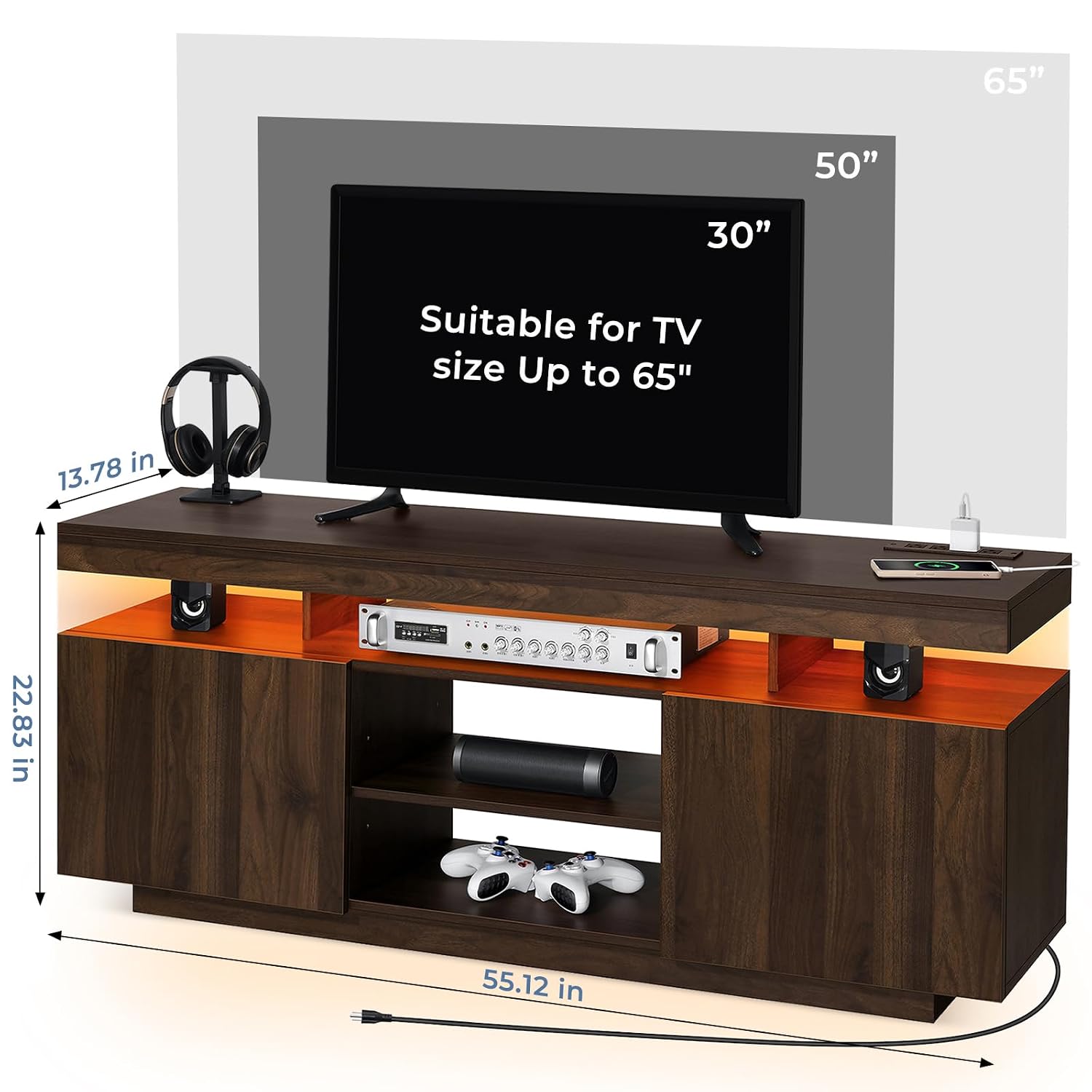Soporte para TV LED con Tomas  - Gaming Console Tv Stand reseña y precio