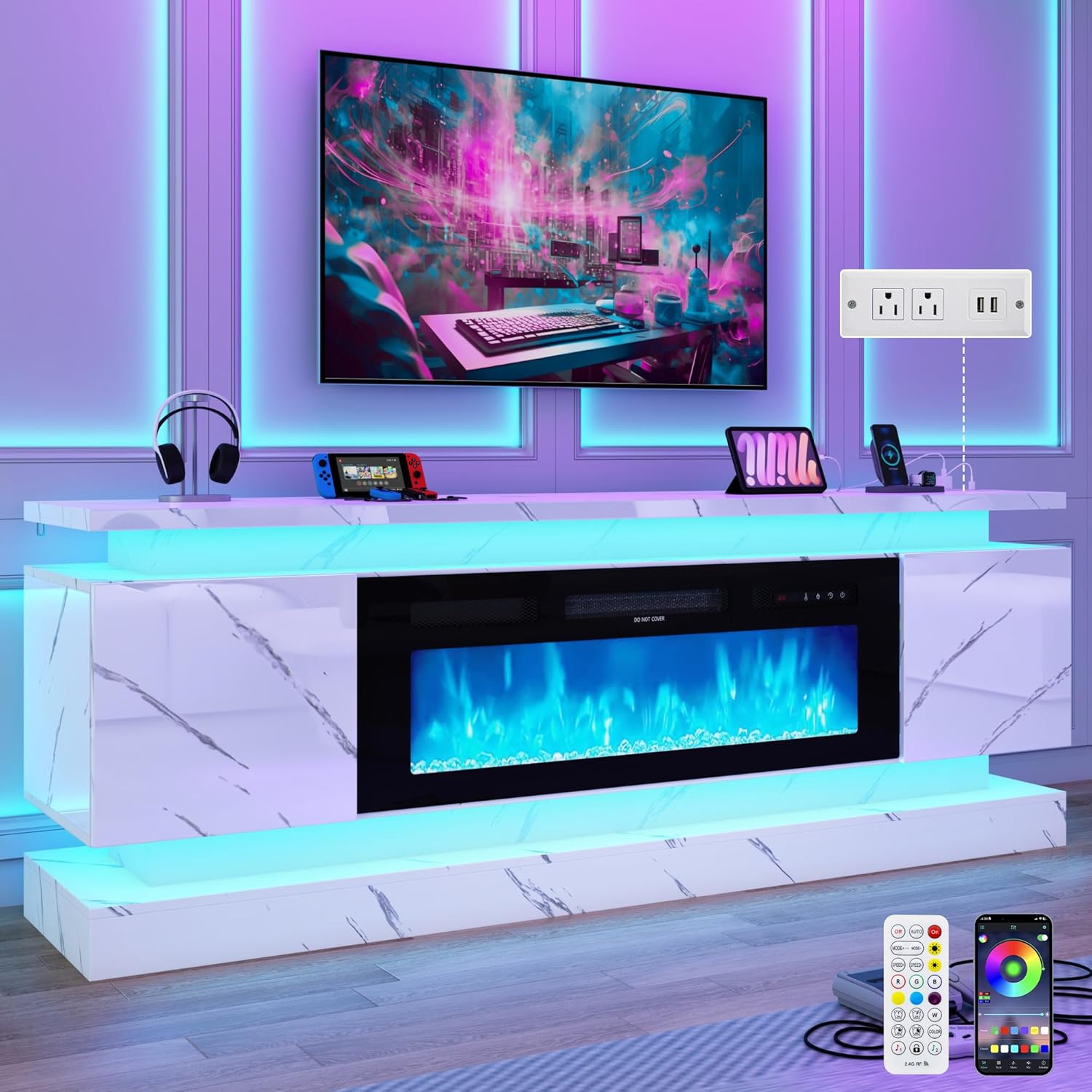 Soportes para TV LED de 71 pul - Gaming Console Tv Stand reseña y precio