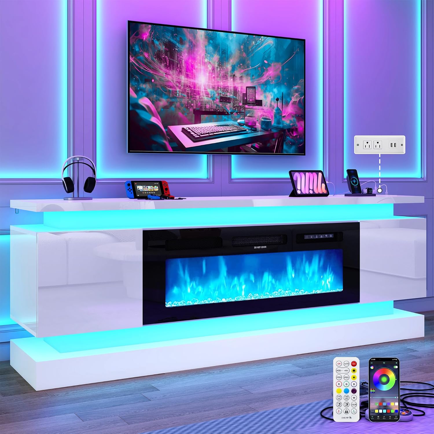Soportes para TV LED de 71 pul - Gaming Console Tv Stand reseña y precio