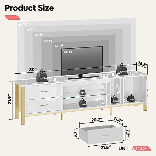 Soporte para TV de 75/80/85 pu - Gaming Console Tv Stand reseña y precio