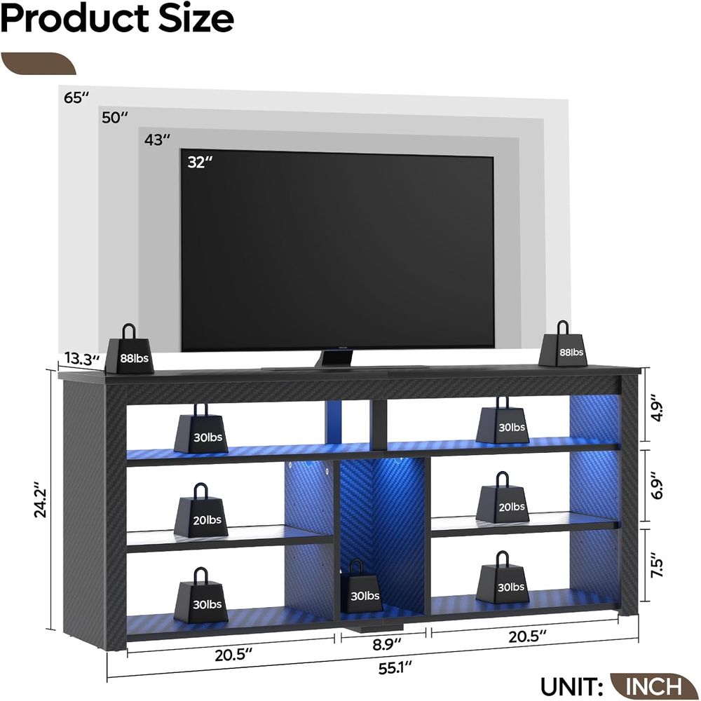 Soporte de TV Moderno para Tel - Gaming Console Tv Stand reseña y precio